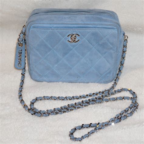 chanel blue suede bag|genuine chanel bag.